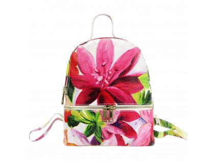 Květovaný kožený batoh Luka 20-012 MN FL DOLLARO