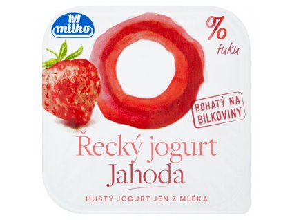 Jogurt řecký 0% Milko jahoda, borůvka, čokoláda  140 g