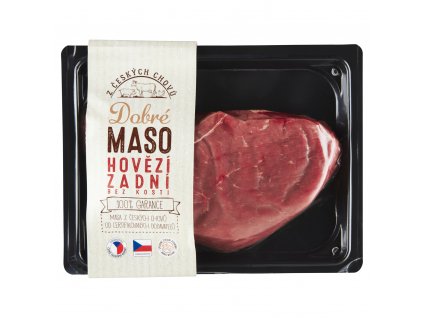 Hovězí zadní v celku Dobré maso cena za 1 kg  1000 g