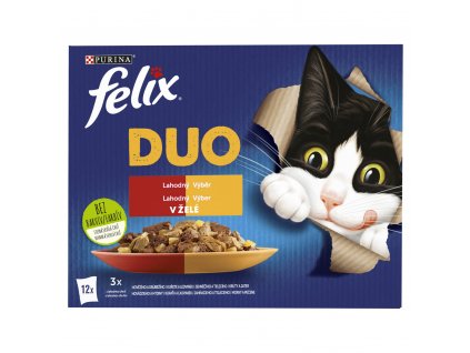 Kapsičky pro kočky Felix Fantastic Duo 12x85g, masový výběr  1020 g