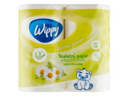 Toaletní papír Wippy 3 vrstvý, heřmánek  4 ks