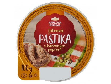 Paštika játrová Karlova Koruna s barevným pepřem  100 g