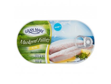 Filety z makrely Gran Mare 170g pp 102g, v oleji  102 g