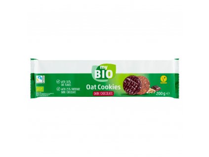 Bio ovesné sušenky My Bio s hořkou čokoládou  200 g