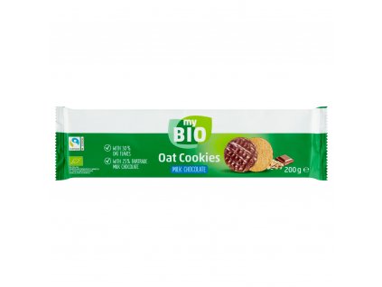 Bio ovesné sušenky My Bio s mléčnou čokoládou  200 g