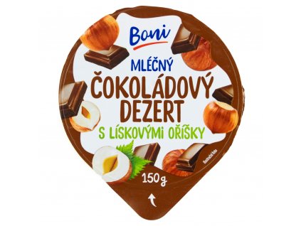 Mléčný čokoládový dezert Boni s lískovými oříšky  150 g