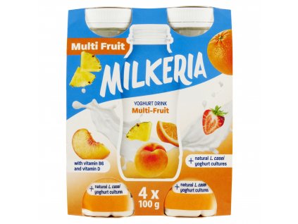 Jogurtový nápoj Milkeria jahoda, mix ovoce, 4x100g  400 g