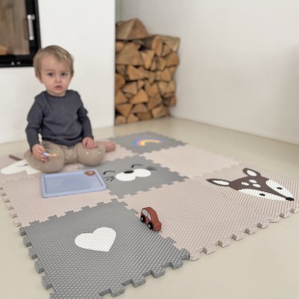 Minideckfloor 9 dielov - jednorožec, dúha, tuleň, srnčiatko a srdce 24-9-12