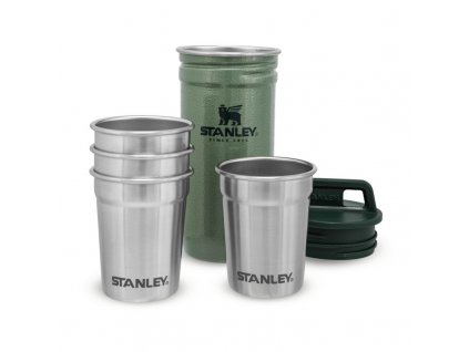 The Nesting Shot Glass Set Hammertone Green