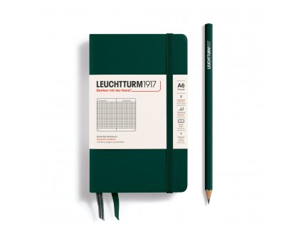 370300 LT1917 NB Pocket HC Forest Green Kariert 20x20cm 150dpi