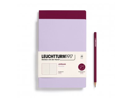 011 Jottbook Double Medium A5 Lilac Port Red dotted