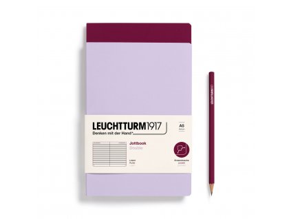 011 Jottbook Double Medium A5 Lilac Port Red liniert