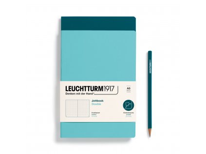 013 Jottbook Double Medium A5 Aqua Pacific dotted