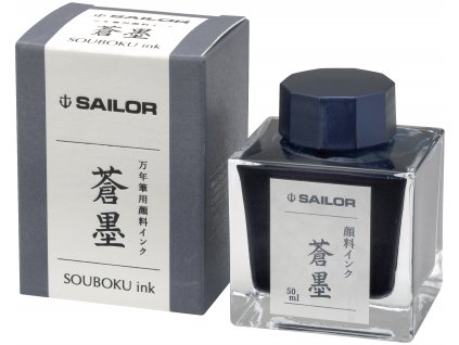Inkoust v lahvičce Sailor SOUBOKU Blue Black pigment ink 50 ml