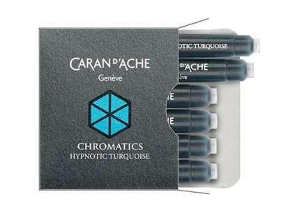 Inkoustové bombičky Caran d'Ache Chromatics Hypnotic Turquoise 6 ks