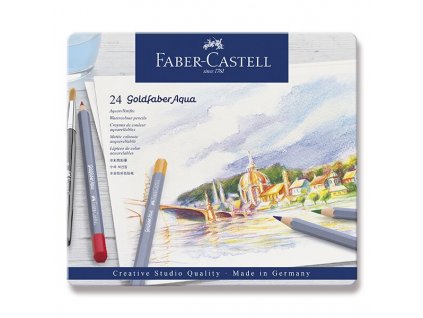 Akvarelové pastelky Faber Castell Goldfaber Aqua, 24 ks A