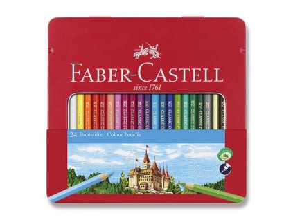 Pastelky Faber Castell šestihranné Classic Colour v kovovém boxu, 24ks