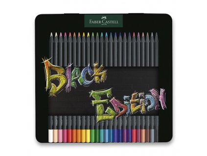 9030 pastelky faber castell trojhranne black edition plech 24 ks