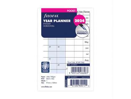 plánovací kalendář 2024 horizontální, anglický A