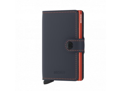 Secrid Miniwallet Matte Night Blue Orange Front