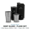 The Peb-Party Shot Glass + Flask Set Matte Black Pebble