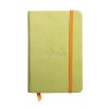 *Rhodiarama hardcover notebook ANISE 9x14cm 96 sheets lined ivory 90g, paper elastic closure