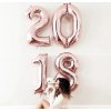 Nafukovací balónky 81cm ve tvaru čísel - Rose Gold (Číslo 9)
