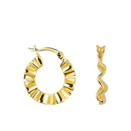 Pozlacené náušnice elegantní vlnité kruhy.jpg