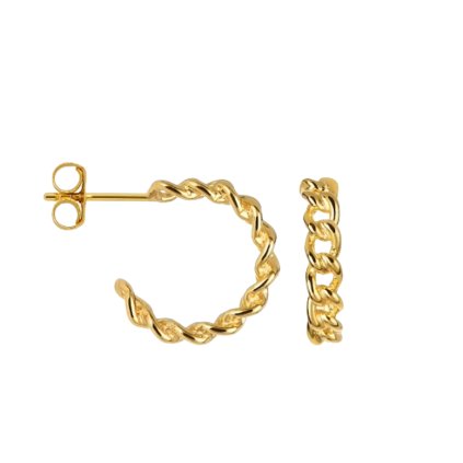 Pozlacené kruhové náušnice s řetízkem ze stříbra 925.jpg