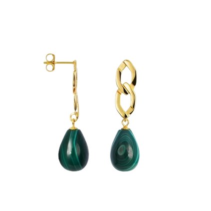 pozlacené stříbrné visací náušnice s malachitem.jpg