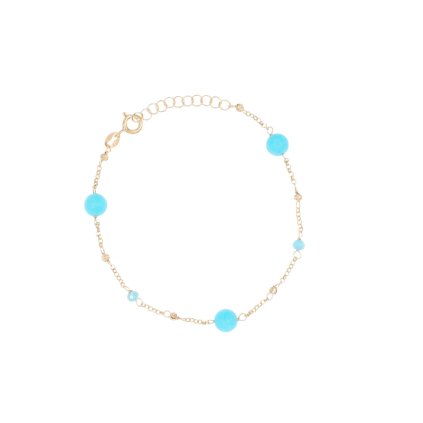 pozlaceny tyrkysovy naramek