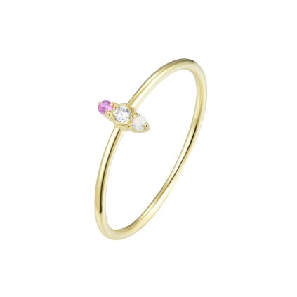 [15270RTA12ZMXDO] Sterling silver three zirconias ring (EU size 52)