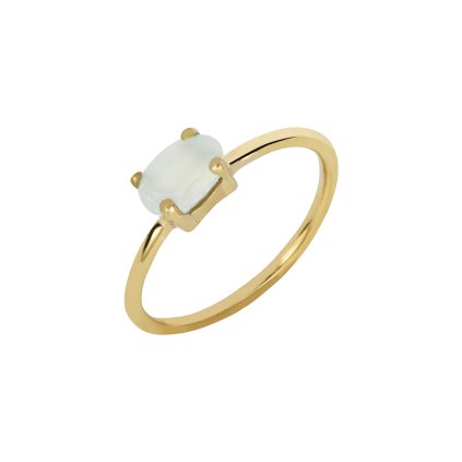 Pozlacený prsten s aqua chalcedonem