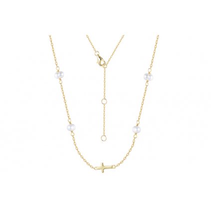 ✨ Náhrdelník s křížkem a perličkami 🤍 | Jemný šperk