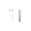 [18278ERD] Sterling silver with two strips earring (Rhodium plated)