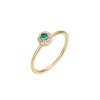 [16354RTA12ZBLESDO] Sterling silver zirconia flower ring (Gold plated, Emerald, EU size 52)