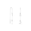 [15821ERD] Sterling silver moon & star earring (Rhodium plated)