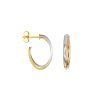 [18497EPLDO] Sterling silver two tone hoop earring