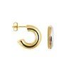 [18475EE170PLDO] Sterling silver bicolor hoop earring
