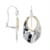 [19160EPLDO] Sterling silver irregular shape with hole gold plated hoop earrings
