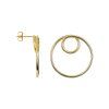 [16976EDO] Sterling silver two circles earring (Gold plated)