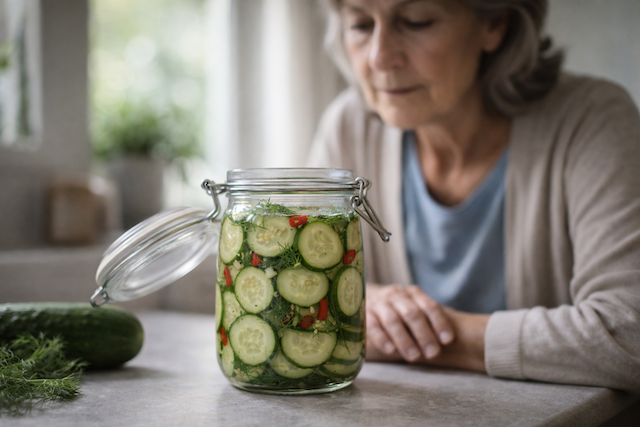 Okurkové pickles: jednoduchý recept z jedné salátové okurky