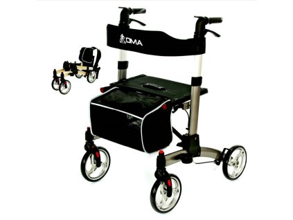 104, Čtyřkolové chodítko skládací (Varianta barva stříbrná titan)