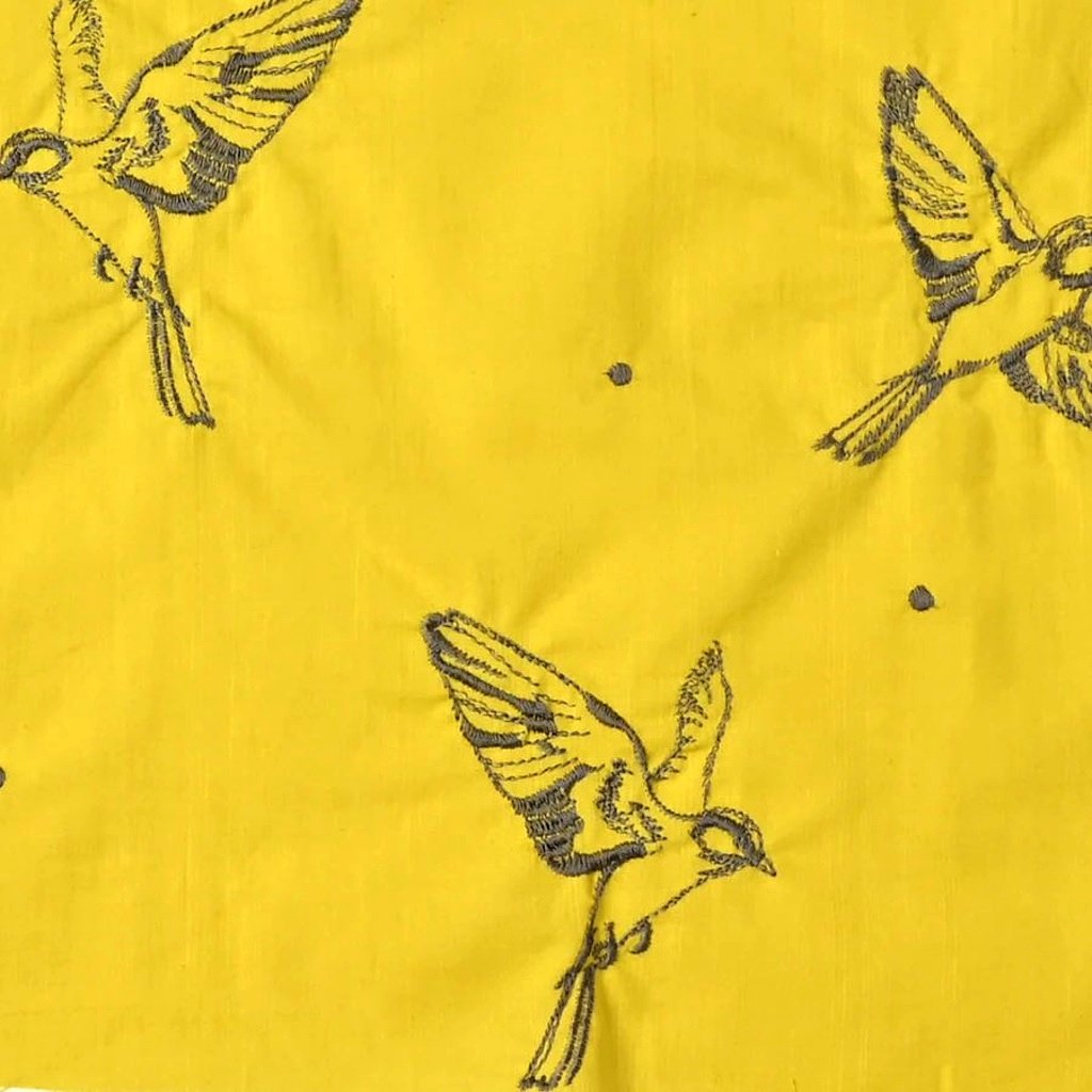 bird e yellow (jemné plátno) - www.peonygarden.cz