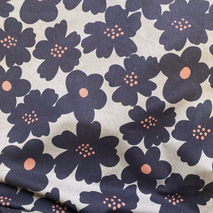 Linnea navy canvas z dílny japonské firmy Kokka | peonygarden