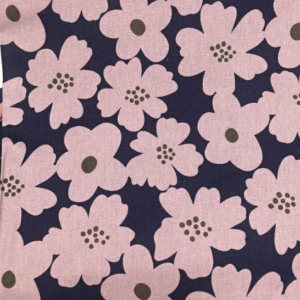 Linnea rose canvas, pevná látka japonské značky Kokka s výraznými květy | peonygarden