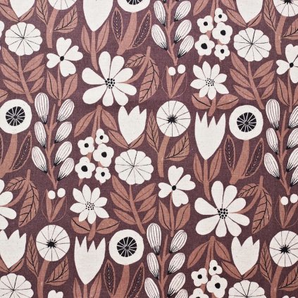 Gather brown canvas, pevná látky v režných tónech od japonské značky Kokka | peonygarden