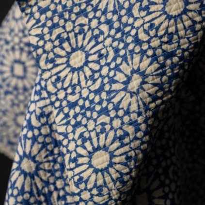 Prošev ze 100% bavlny, ruční oboustranný tisk tmavě modré barvy | peonygarden