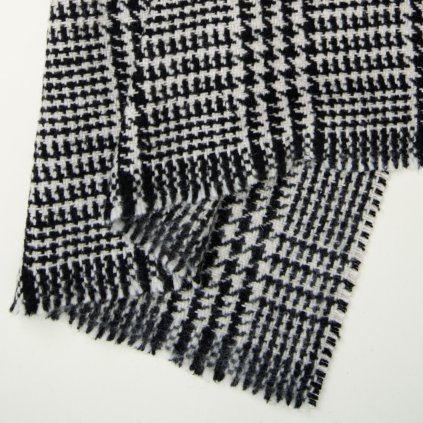 Látka s kostkovaným vzorem a příměsí 45 % vlny, ideální na kabáty a saka | peonygarden