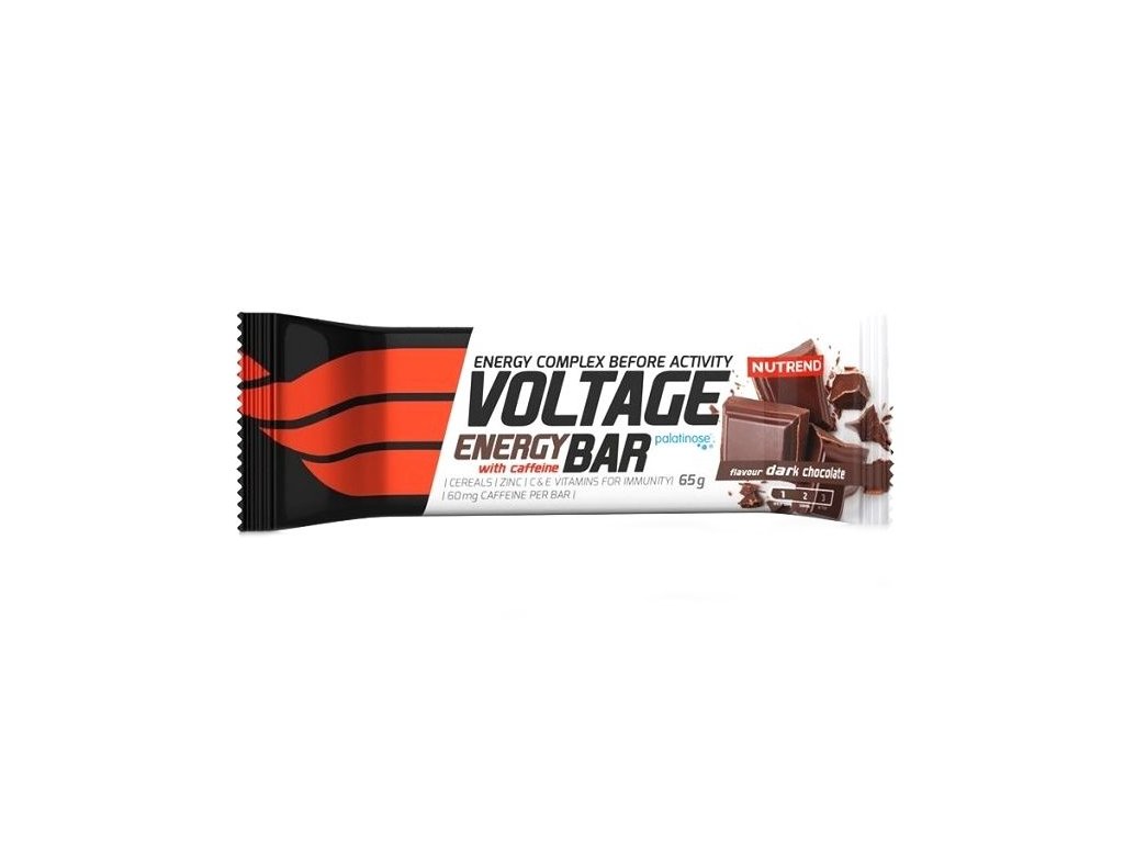 tyčinka Nutrend Voltage with caffeine hořká čokoláda 65g